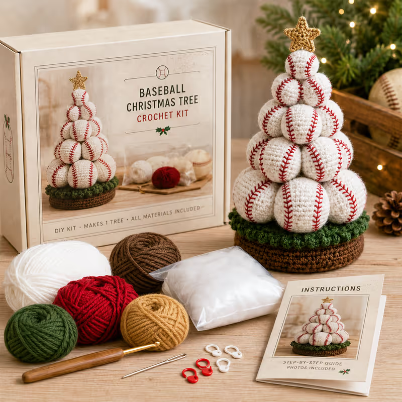 🎁🎄Sports Ball Christmas Tree Crochet Kit