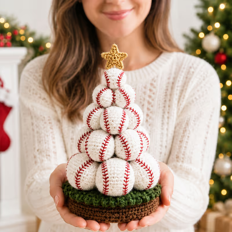 🎁🎄Sports Ball Christmas Tree Crochet Kit