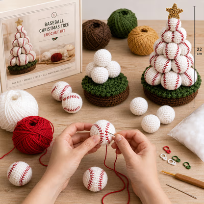 🎁🎄Sports Ball Christmas Tree Crochet Kit