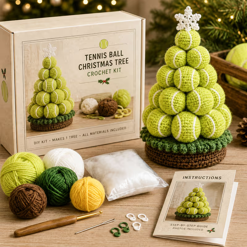 🎁🎄Sports Ball Christmas Tree Crochet Kit