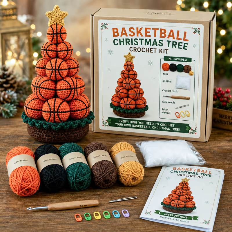 🎁🎄Sports Ball Christmas Tree Crochet Kit