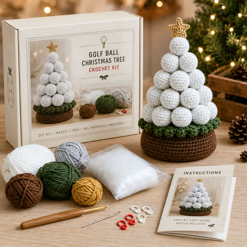 🎁🎄Sports Ball Christmas Tree Crochet Kit