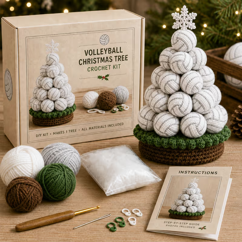 🎁🎄Sports Ball Christmas Tree Crochet Kit