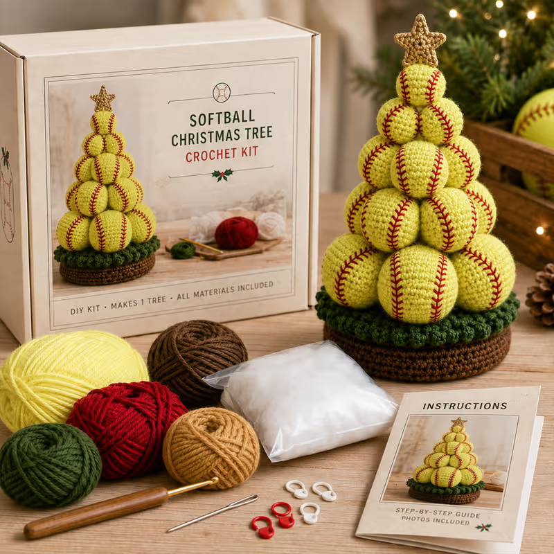 🎁🎄Sports Ball Christmas Tree Crochet Kit