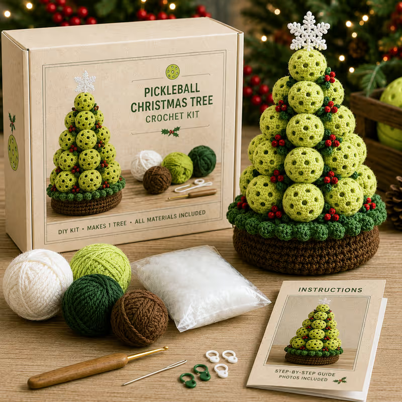 🎁🎄Sports Ball Christmas Tree Crochet Kit