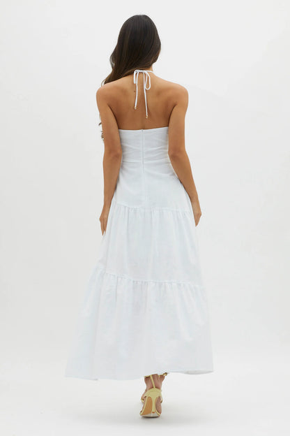 Bondi Rose Decoration Maxi Dress White