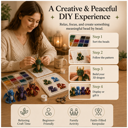 🐉 Enchanted 3D Beaded Dragon DIY Kit