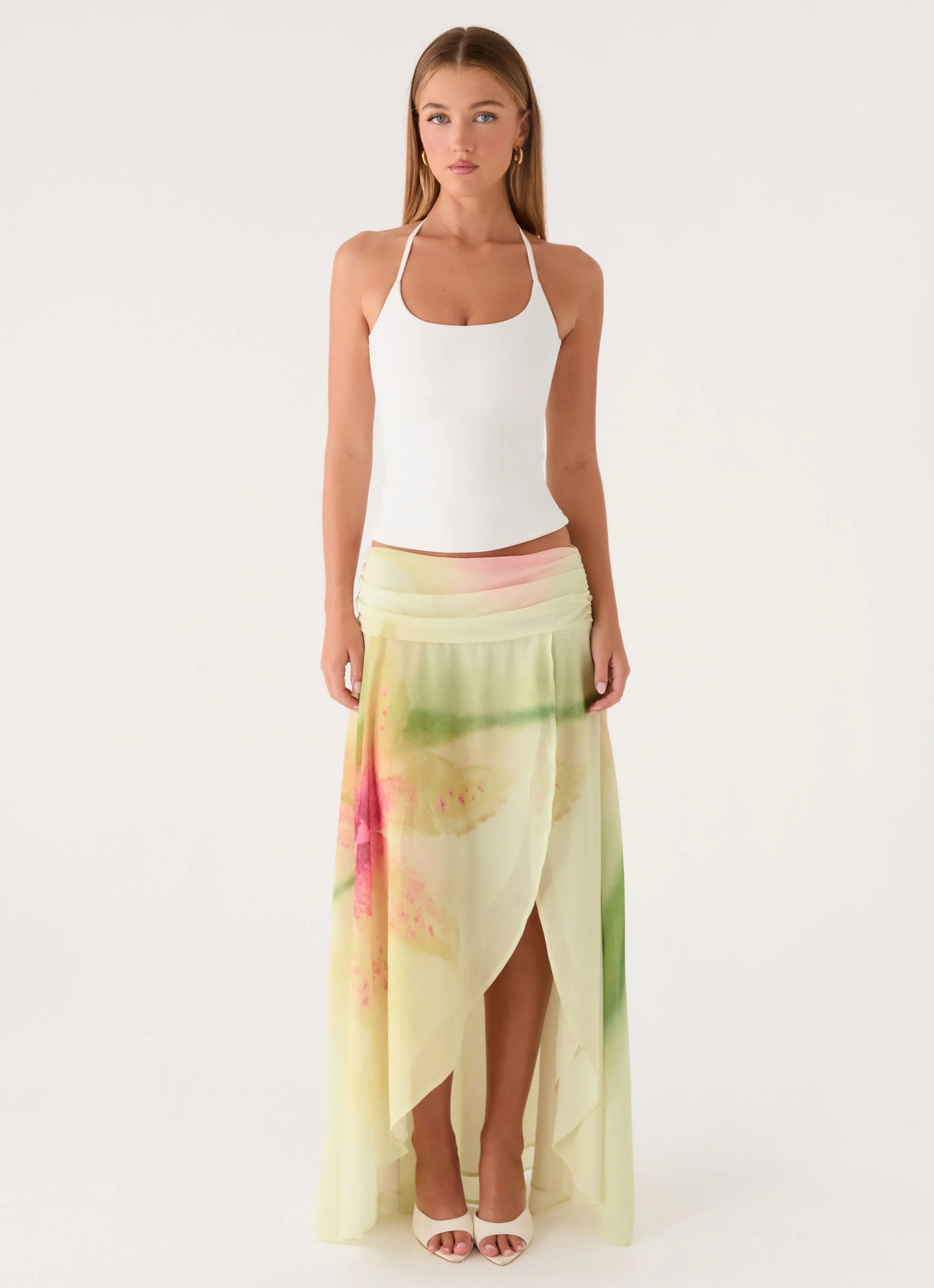 Sadona Asymmetric Maxi Skirt - Soft Lily