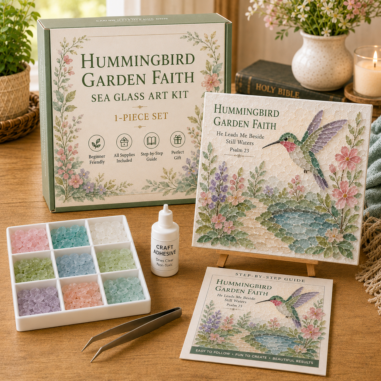 🎁Faith-Inspired Birds Sea Glass Art Kit Collection