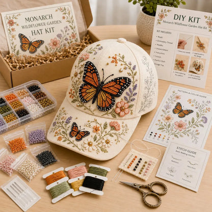🐦🌸 Premium Hummingbird Garden Beaded Hat DIY Kit