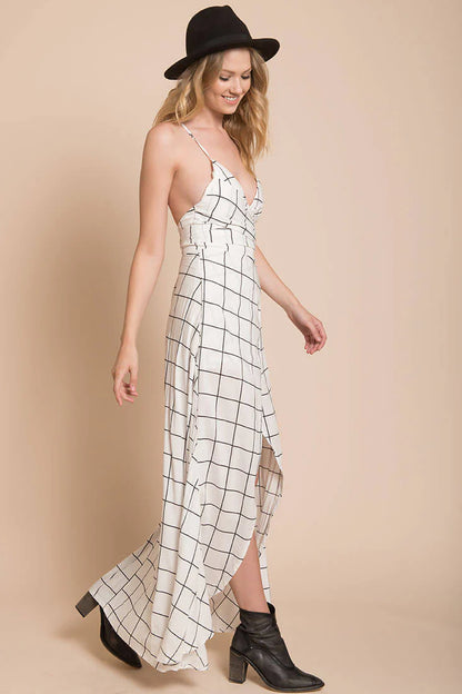 Riva Bodycon Maxi Dress White Print