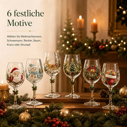 🎄Christmas stemware with a festive motif