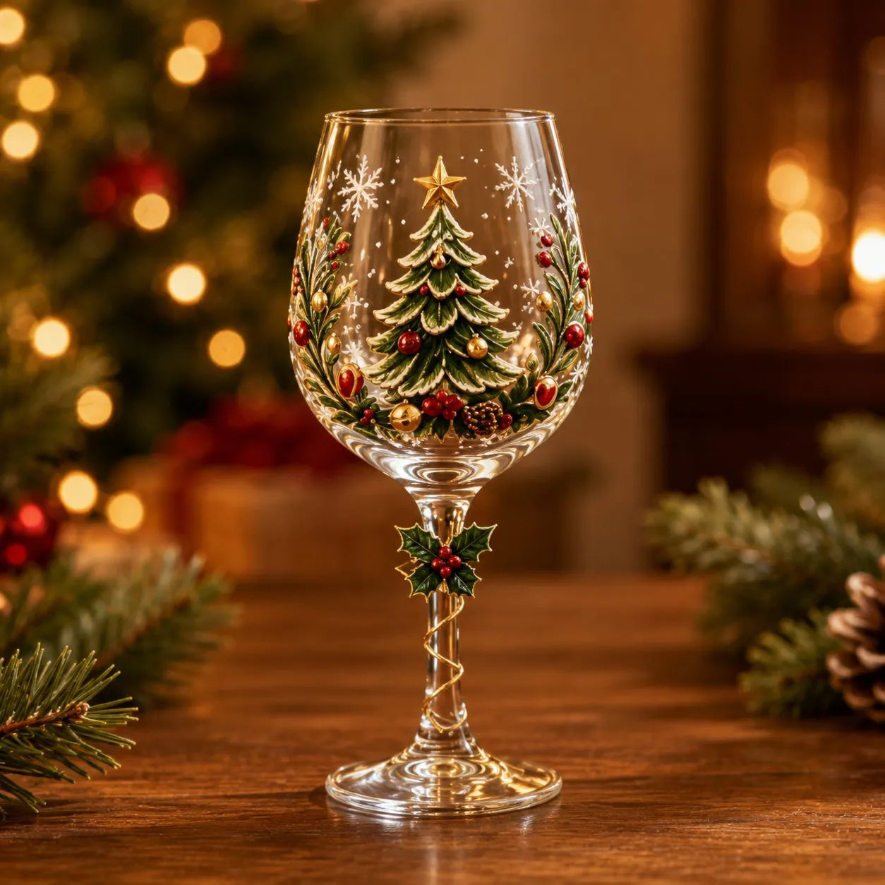 🎄Christmas stemware with a festive motif