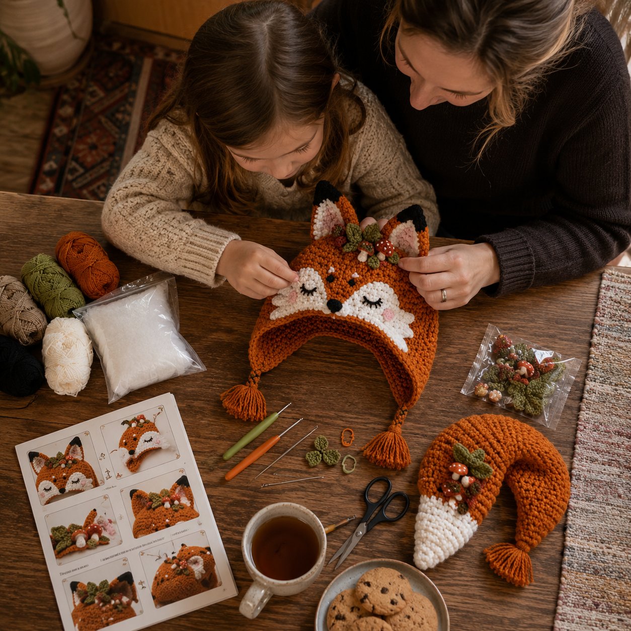 🧵Fantasy Hood Hat DIY Crochet Kit – Create Your Own Magical Wearable Character Hat