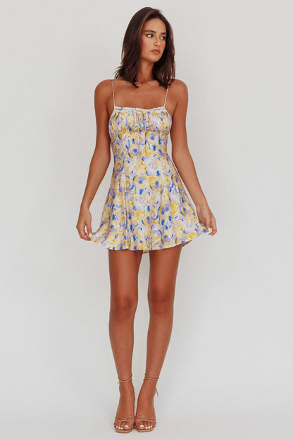Lead The Way Abstract Print Mini Dress Yellow
