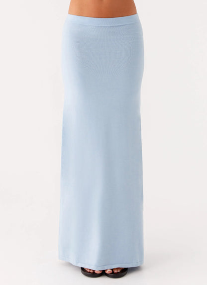 Anastasia Knit Maxi Skirt - Blue