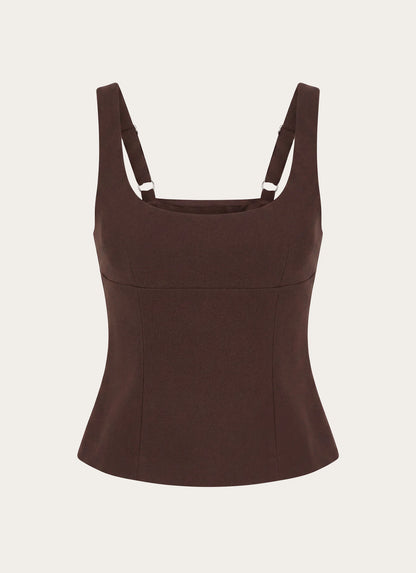 Autrey Suiting Top - Chocolate