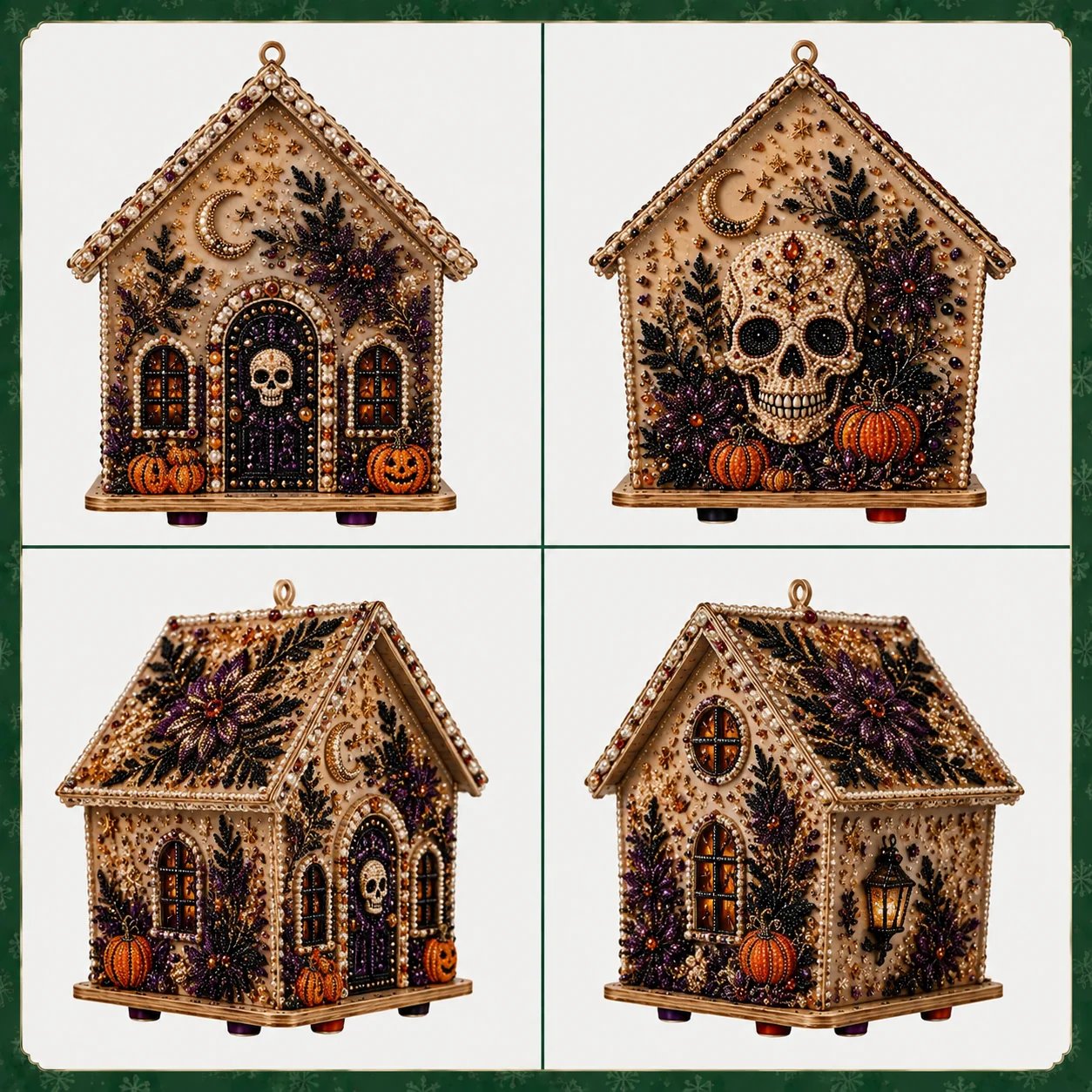 🏚️🎃Moonlit Wooden Cottage 3D Pearl Art Kit Collection | Complete Kit with All Tools & Step-by-Step Guide Included 💕