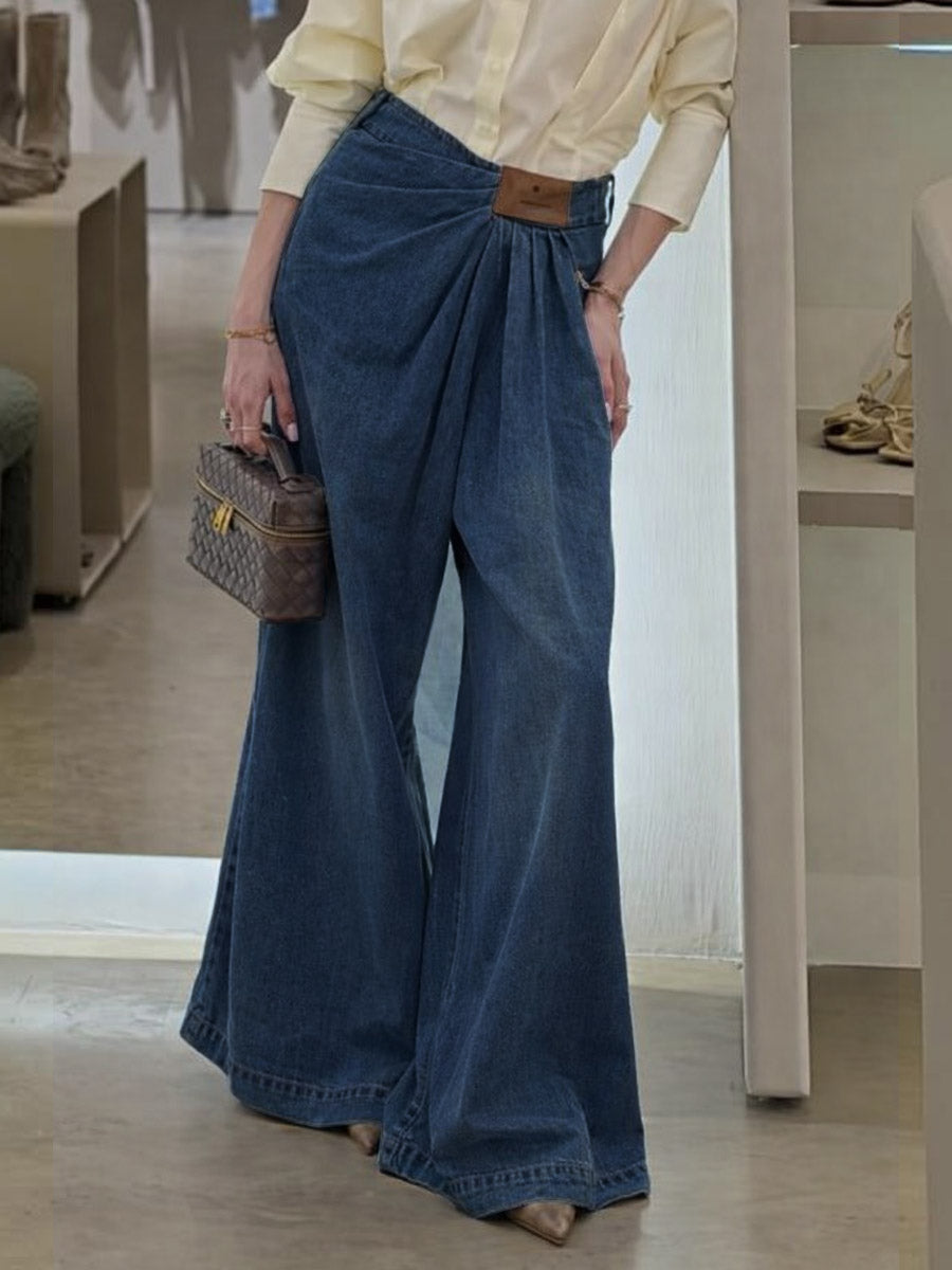 Women's High-waisted Casual Loose-fitting Wide-leg Jeans