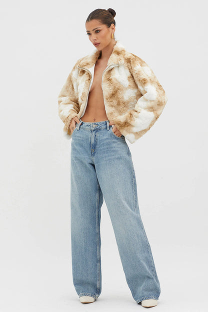 Margeaux Faux Fur Jacket Coffee