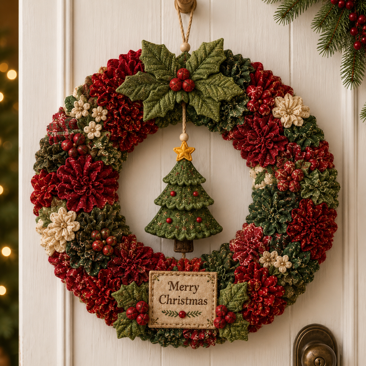 🎄3D Fabric Poke Wreath DIY Kit