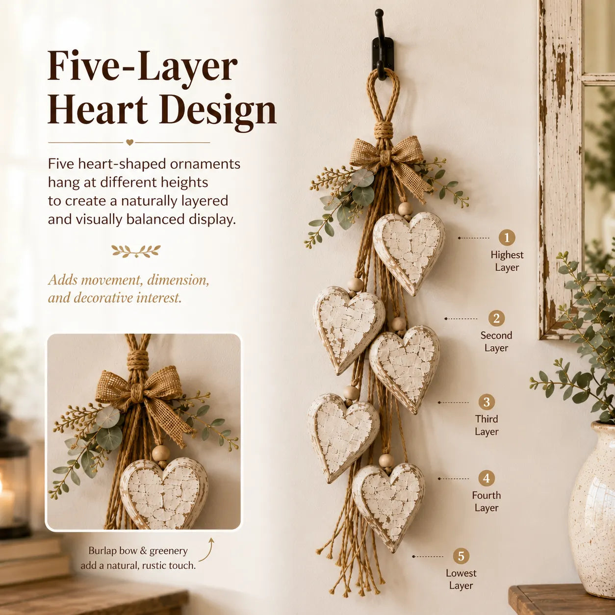 🤎Hanging Heart Wall Decor