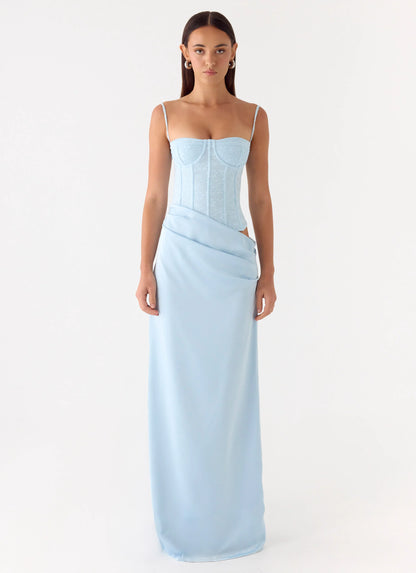 Kalila Corset Maxi Dress - Blue