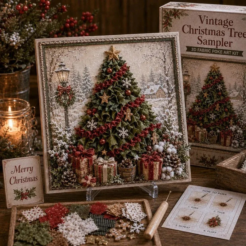 🎁3D Christmas Fabric Poke Art Kit🎄