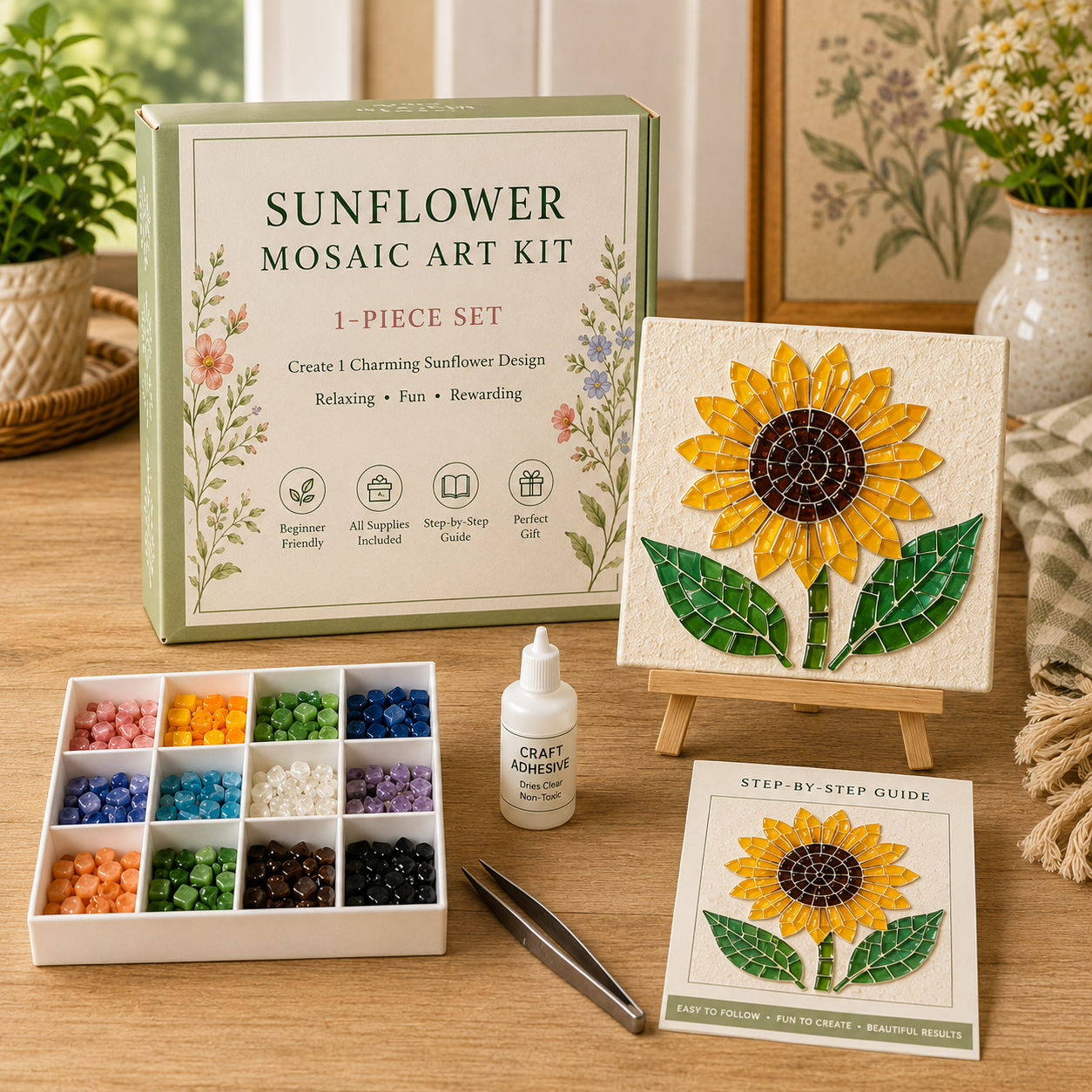 🌸🙏💖Sea Glass Art Kit – Create Stunning Mosaic Masterpieces at Home 🐢