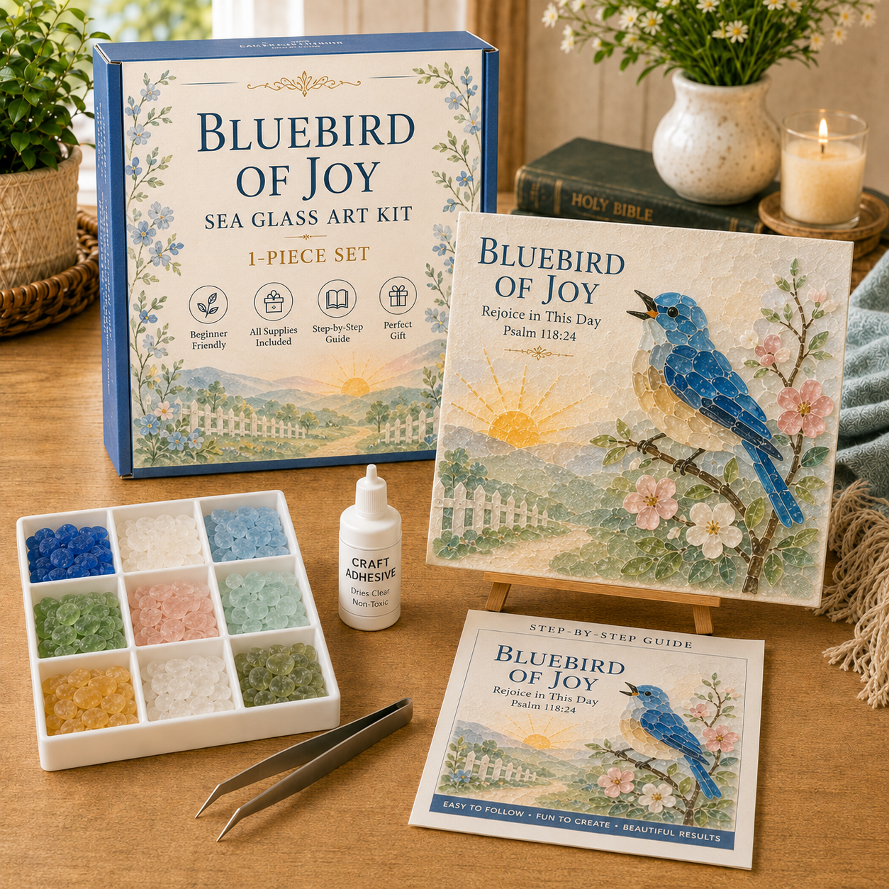 🎁Faith-Inspired Birds Sea Glass Art Kit Collection