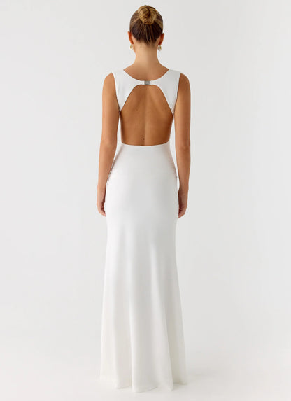 Cherry Sky Maxi Dress - White
