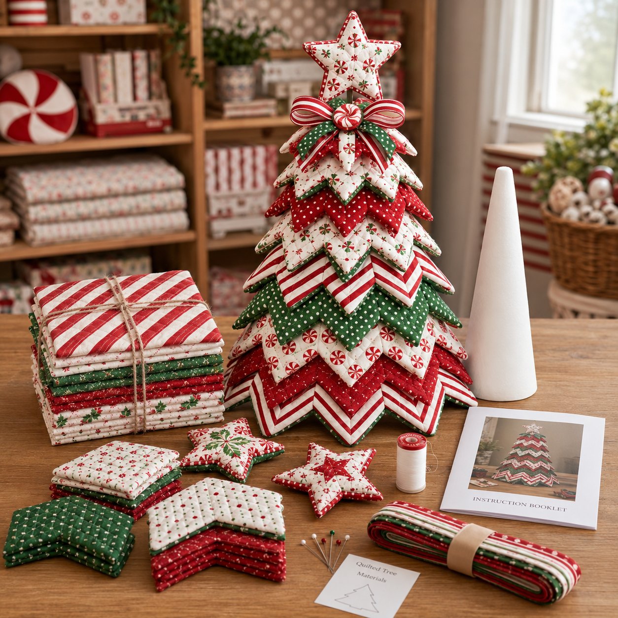 🎄🎅DIY Quilted Santa Christmas Tree Kit🎁