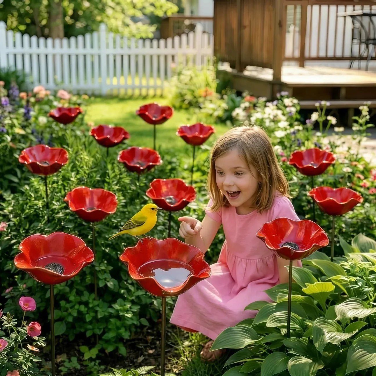 🐦Handcrafted Outdoor Metal Flower Garden Stakes