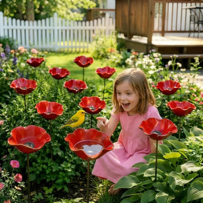 🐦Handcrafted Outdoor Metal Flower Garden Stakes