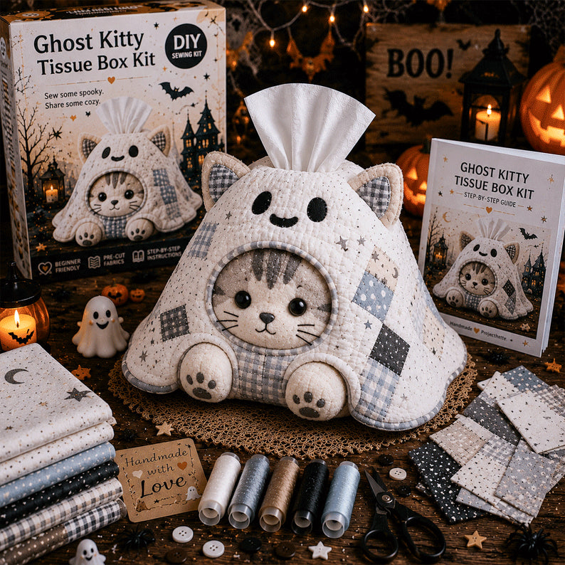 🎃Halloween Patchwork Tissue Box DIY Sewing Kit