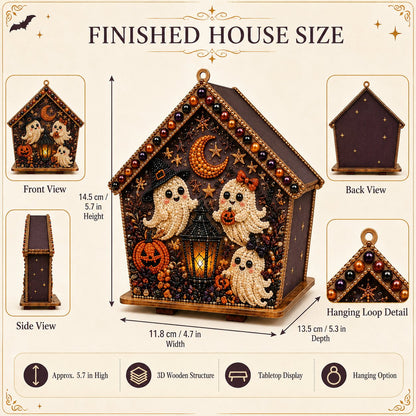 🏚️🎃Moonlit Wooden Cottage 3D Pearl Art Kit Collection | Complete Kit with All Tools & Step-by-Step Guide Included 💕