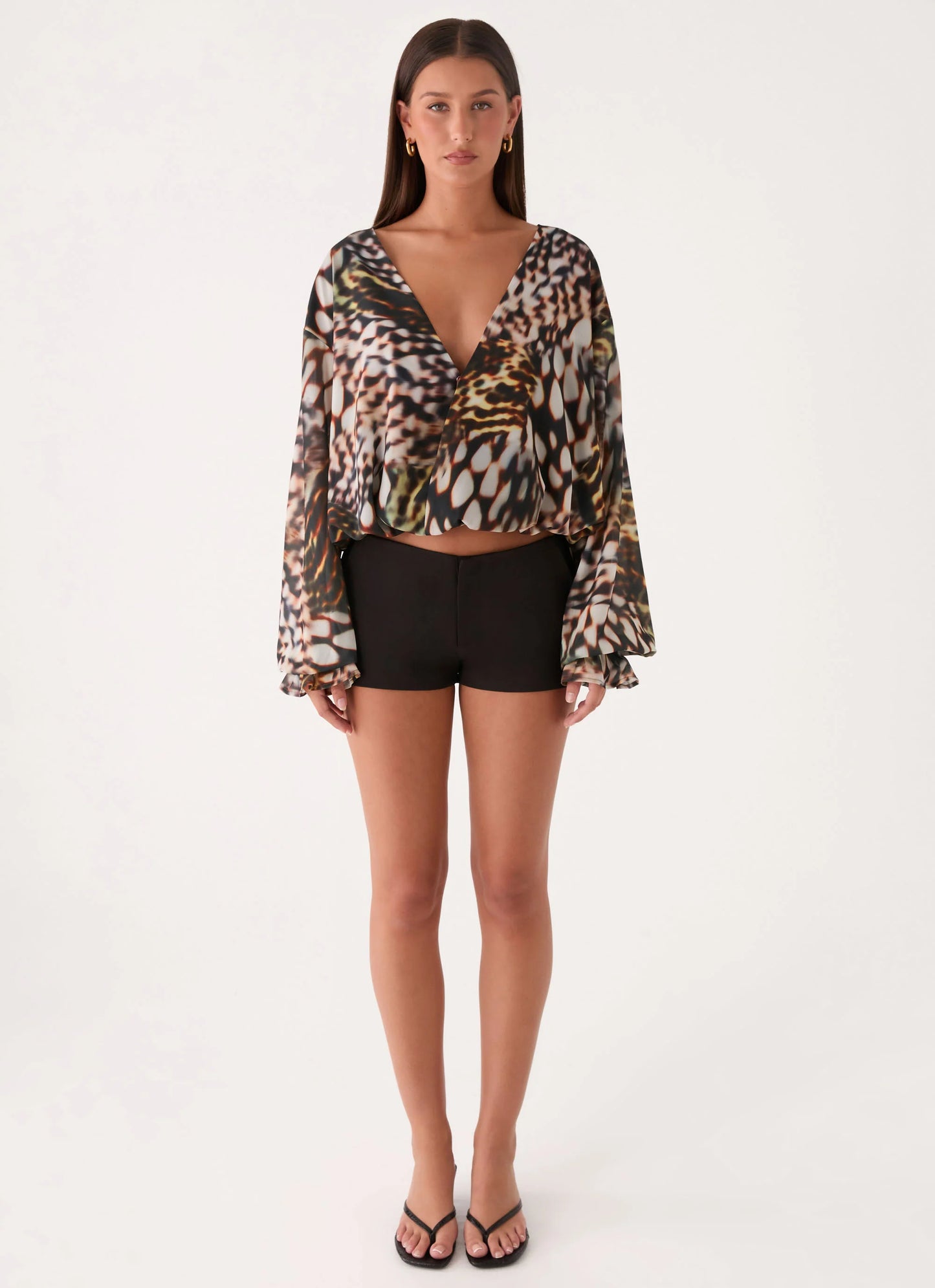 Isolde Top - Leopard Hibiscus