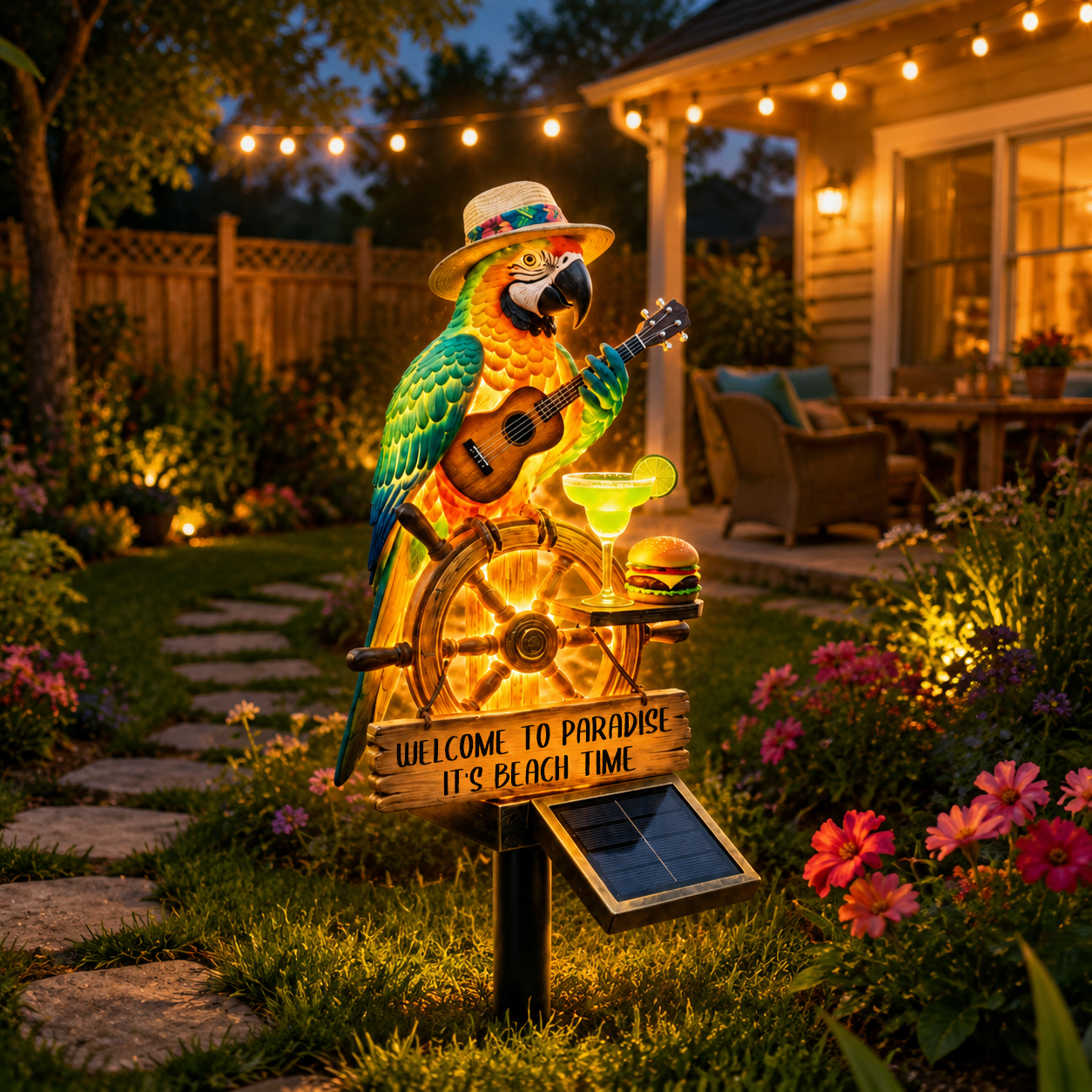 🌴Powered Parrot Garden Light- "Welcome to Paradise"