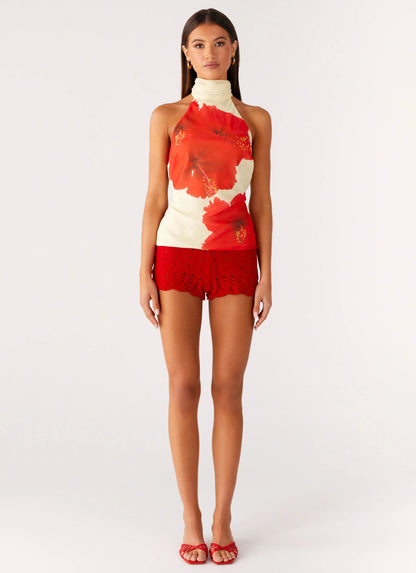 Felicity Halter Top - Scarlet Floral