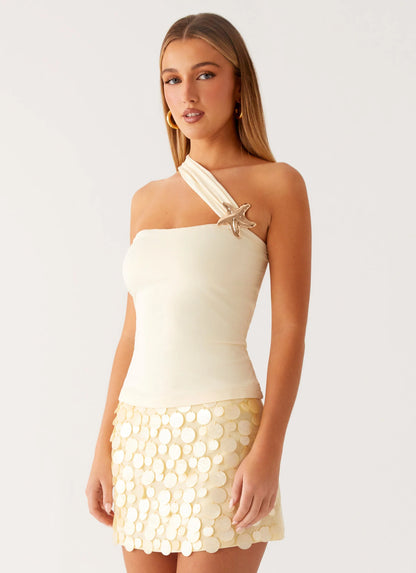 Sea Spray Strap Top - Yellow