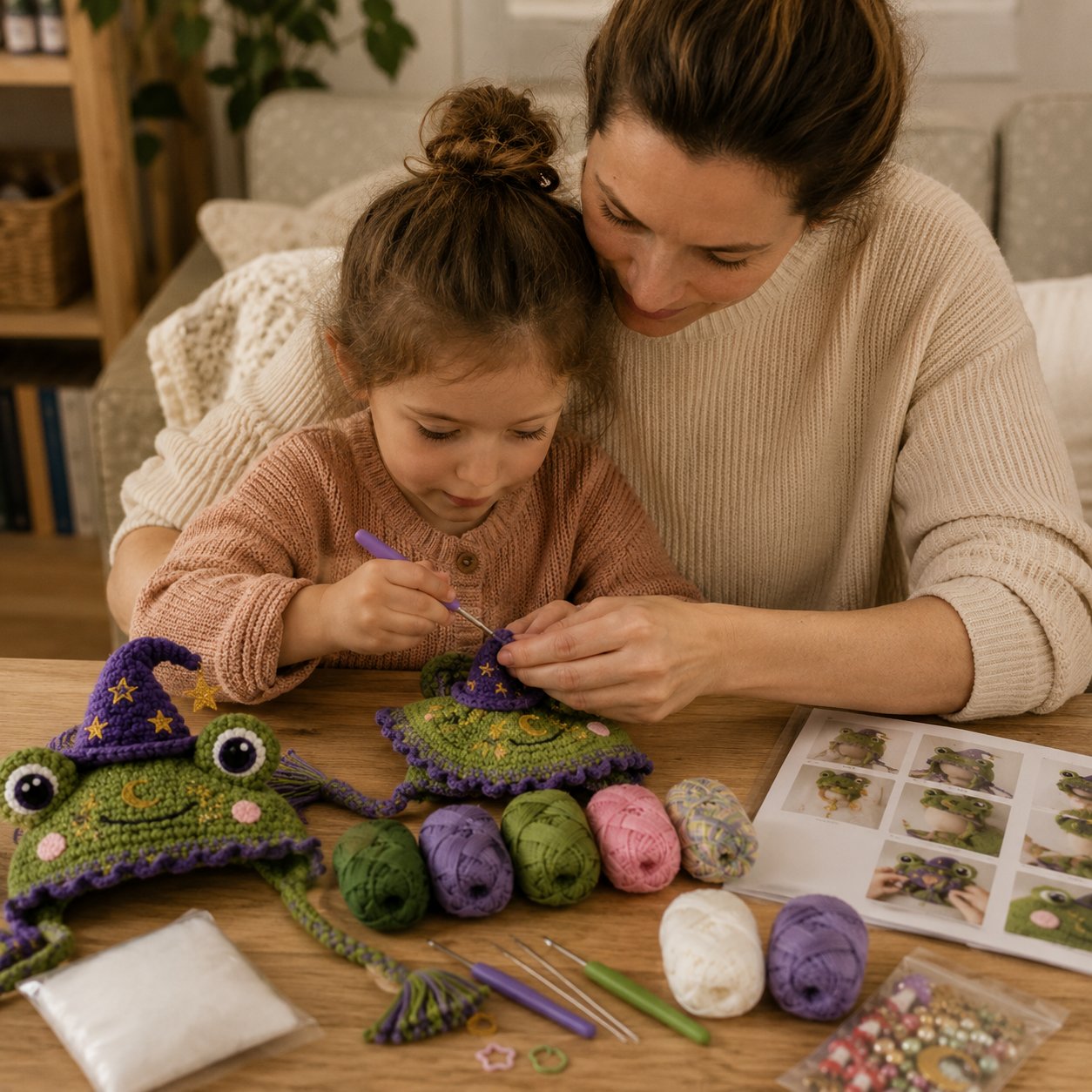 🧵Fantasy Hood Hat DIY Crochet Kit – Create Your Own Magical Wearable Character Hat
