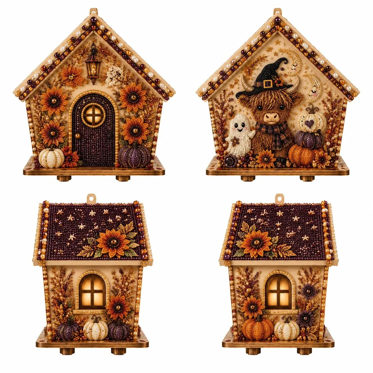 🏚️🎃Moonlit Wooden Cottage 3D Pearl Art Kit Collection | Complete Kit with All Tools & Step-by-Step Guide Included 💕