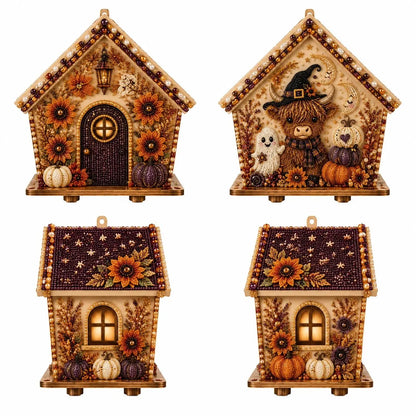 🏚️🎃Moonlit Wooden Cottage 3D Pearl Art Kit Collection | Complete Kit with All Tools & Step-by-Step Guide Included 💕