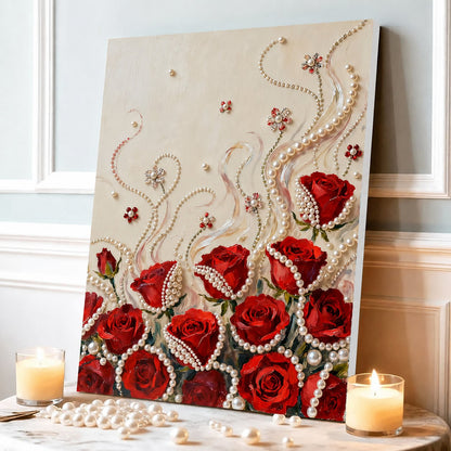 DIY Self-Adhesive Pearl Canvas Art for Elegant Wall Decor