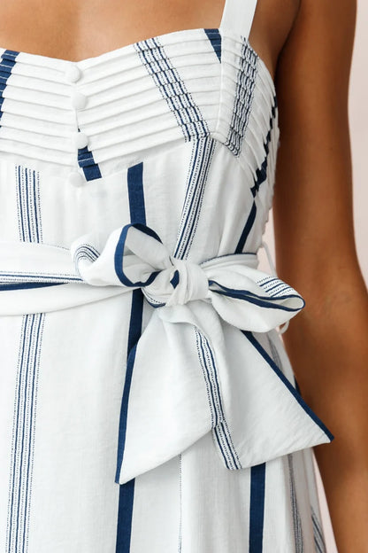 Colmar Wide Strap Midi Dress Navy