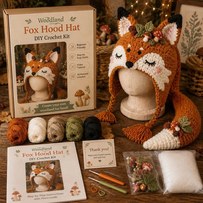 🔥Last Day 50% OFF - 🧵Fantasy Hood Hat DIY Crochet Kit – Create Your Own Magical Wearable Character Hat