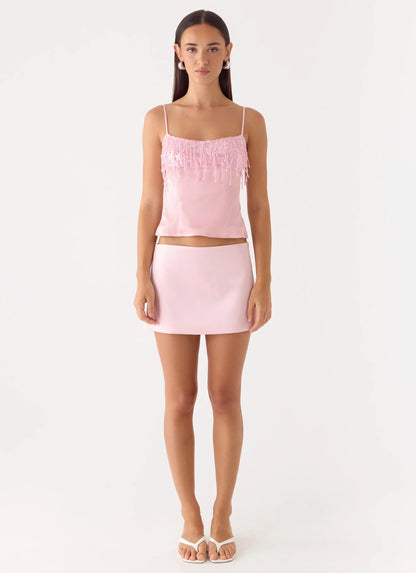 Siren Beaded Sequin Top - Pink
