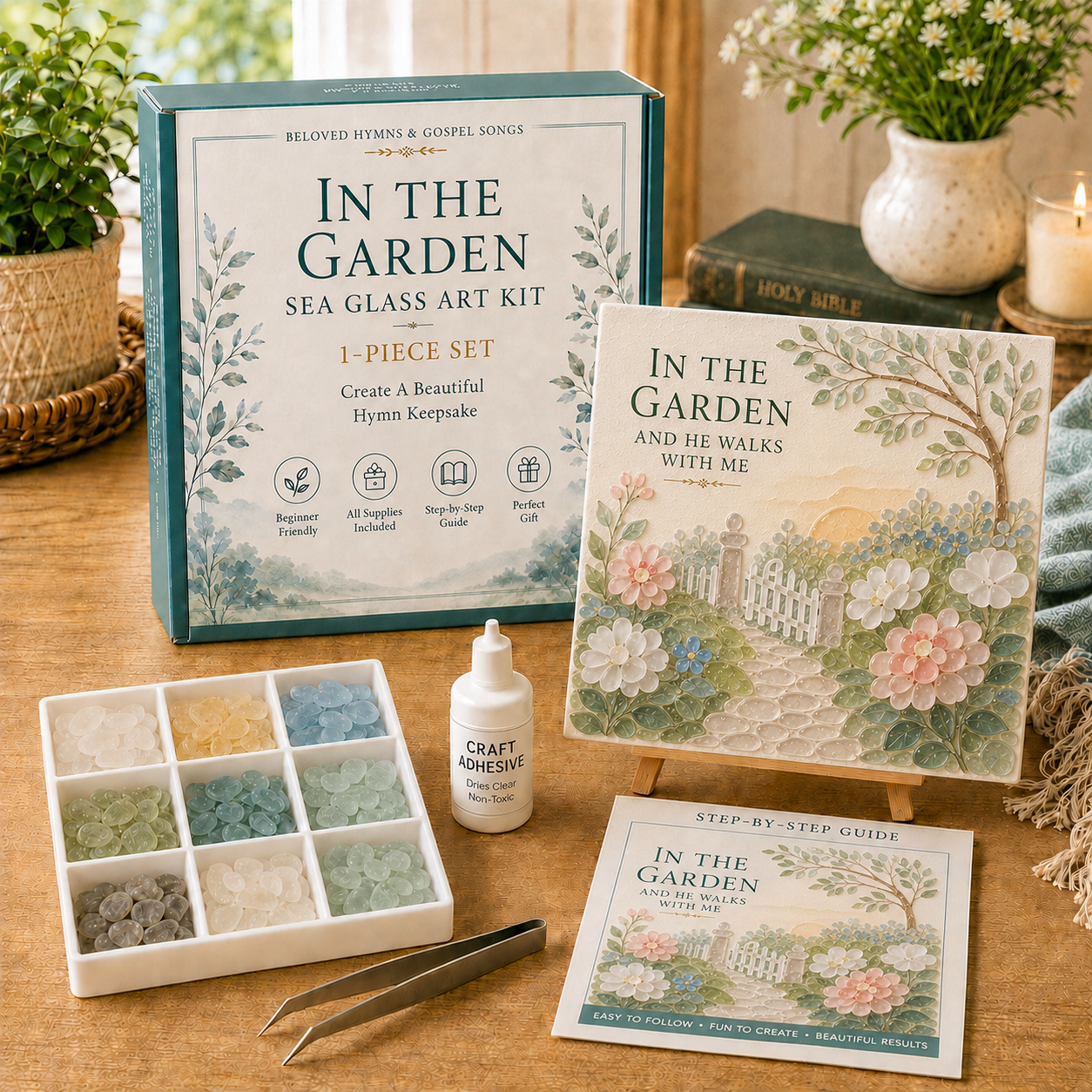 🎵 Beloved Hymns & Gospel Songs Sea Glass Art Kit