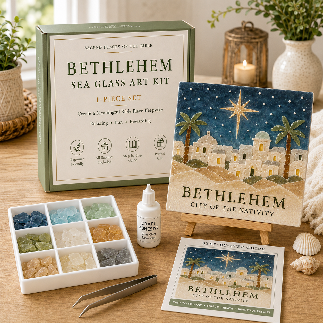 ⛪ Sacred Places of the Bible Sea Glass Art Kit