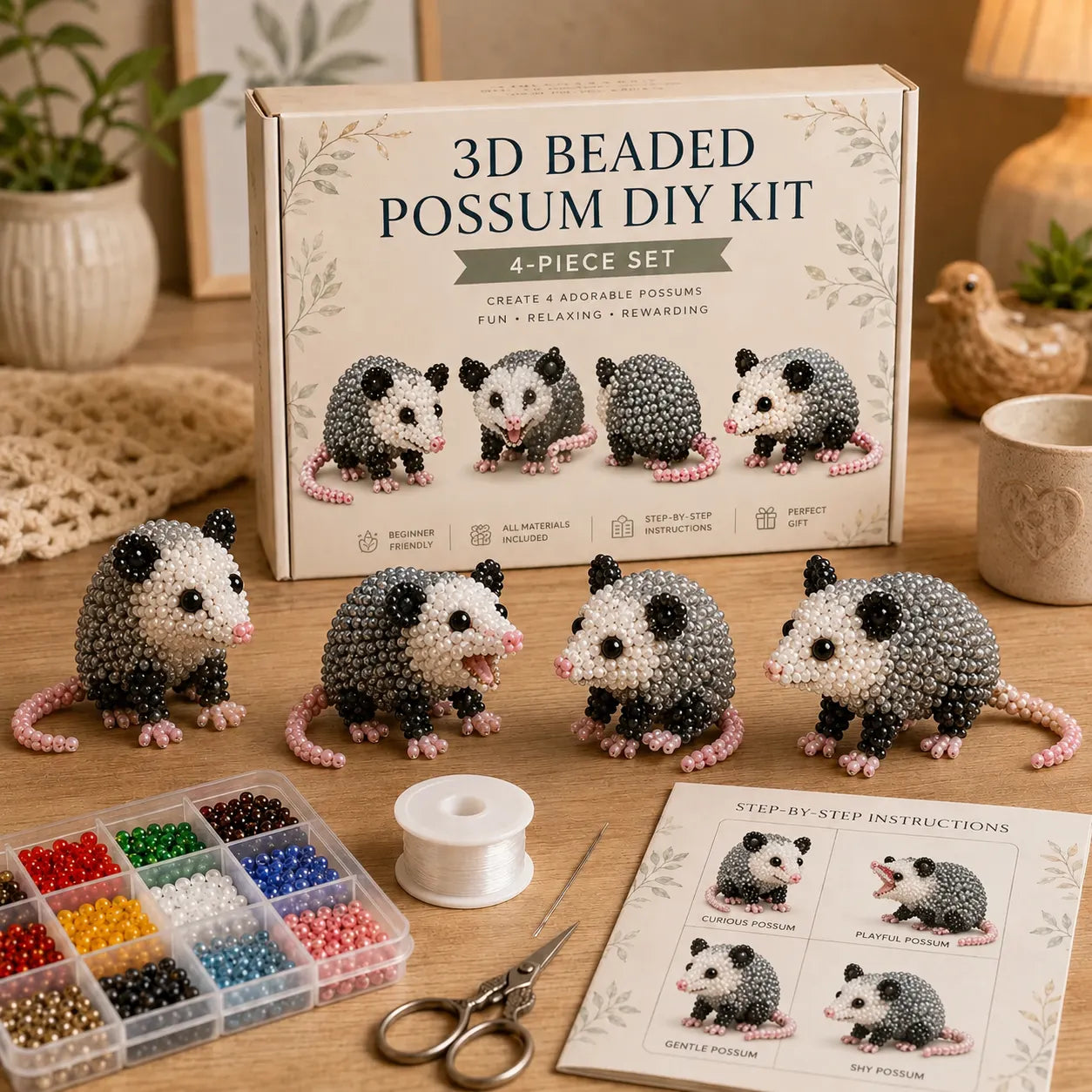 3D Beaded Woodland Pets DIY Kit